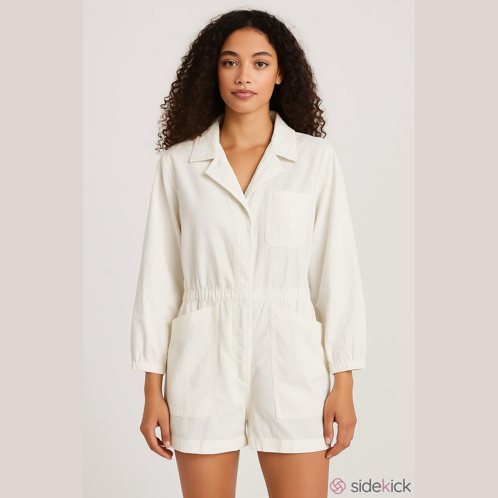 Lucky Brand White Long Sleeve Romper XL